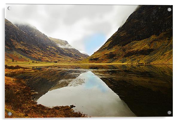 Loch Achtriochtan Reflections Glencoe Acrylic by Jacqi Elmslie
