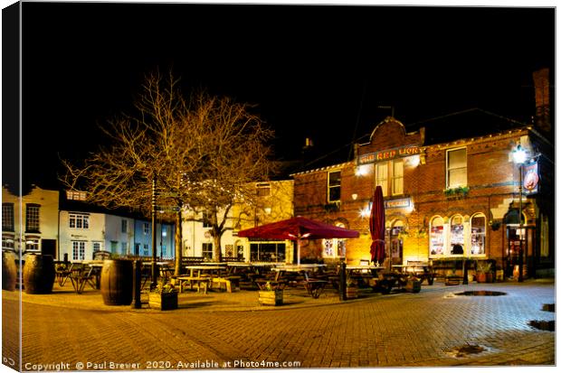 Hope Square in Weymouth on a Winters Night Canvas Print by Paul Brewer
