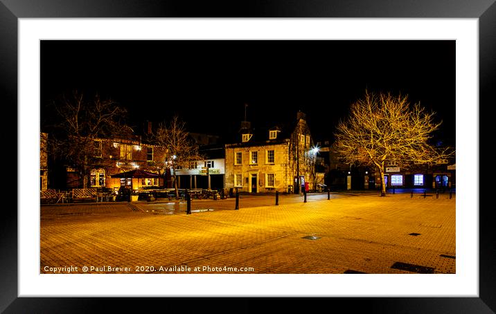 Hope Square in Weymouth on a Winters Night Framed Mounted Print by Paul Brewer