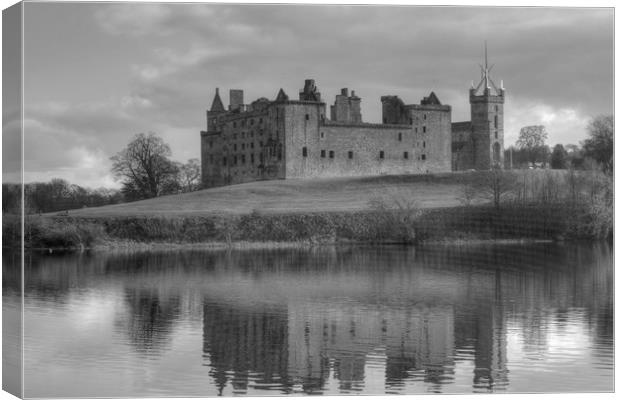 Palace and Church by the Loch - B&W Canvas Print by Tom Gomez