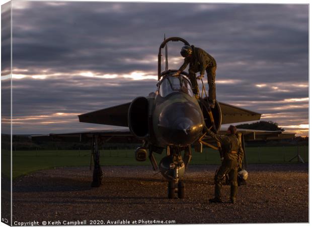 SAAB Viggen and crew Canvas Print by Keith Campbell