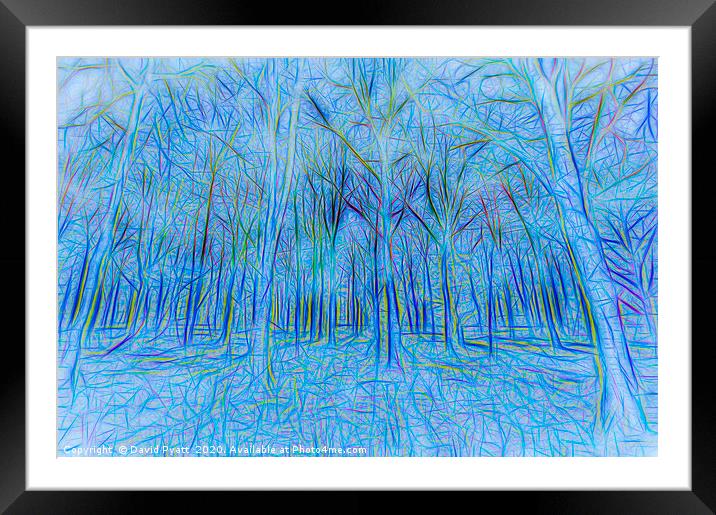 Blue Forest Abstract Art Framed Mounted Print by David Pyatt