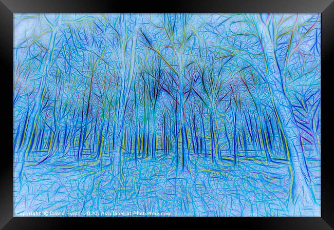 Blue Forest Abstract Art Framed Print by David Pyatt