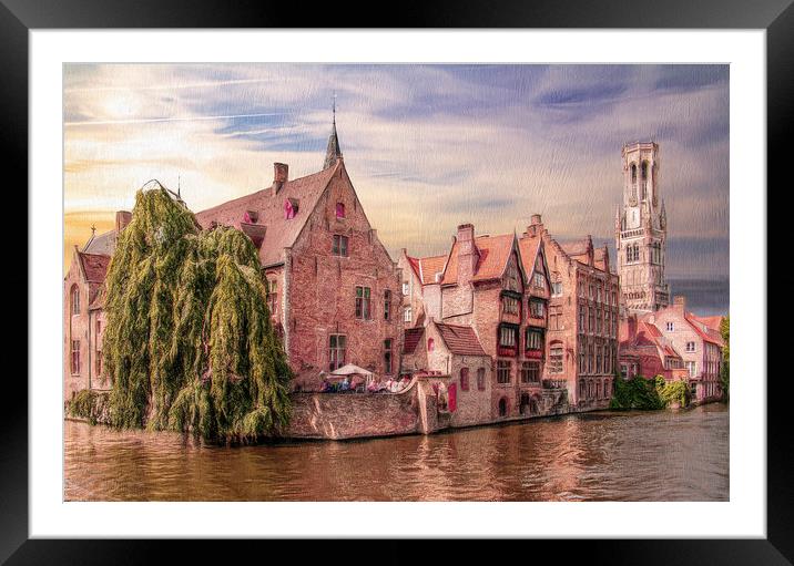 Rozenhoedkaai Quay, Bruges Belgium Framed Mounted Print by Robert Deering
