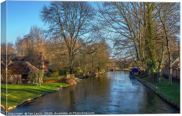 The Kennet and Avon at Woolhampton Canvas Print by Ian Lewis