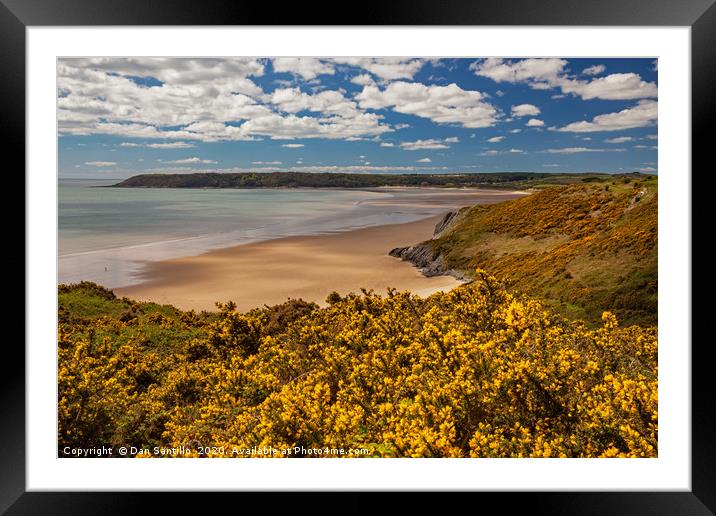 Tor Bay and Oxwich Bay, Gower, Wales Framed Mounted Print by Dan Santillo