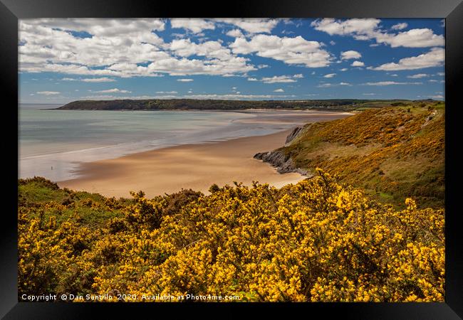Tor Bay and Oxwich Bay, Gower, Wales Framed Print by Dan Santillo