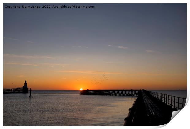 January sunrise at the mouth of the River Blyth Print by Jim Jones