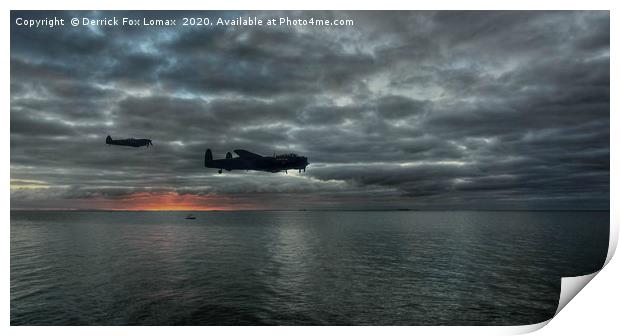 Lancaster bomber Print by Derrick Fox Lomax