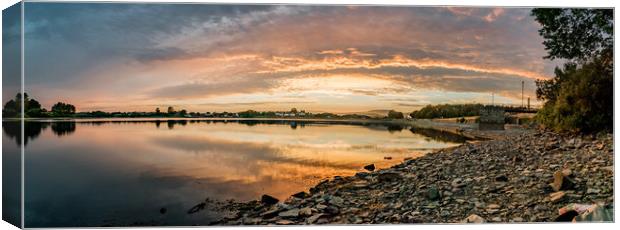 Hollingworth lake Panoramic sunset Canvas Print by Alexander Brown