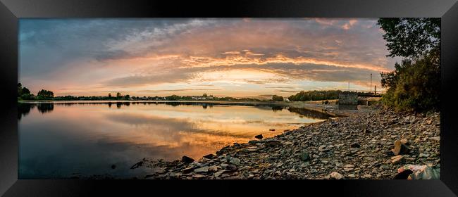 Hollingworth lake Panoramic sunset Framed Print by Alexander Brown