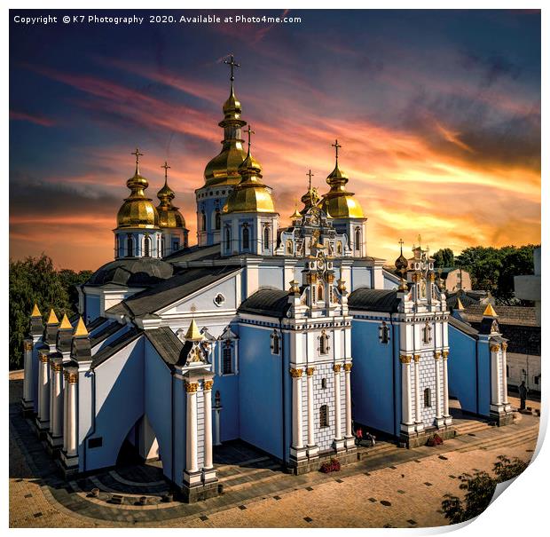 St Michaels Cathedral, Kiev, Ukraine Print by K7 Photography