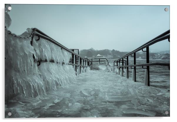 Hollingworth Lake winter Acrylic by Alexander Brown