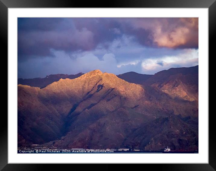 Sunrise on Tenerife Framed Mounted Print by Paul Nicholas