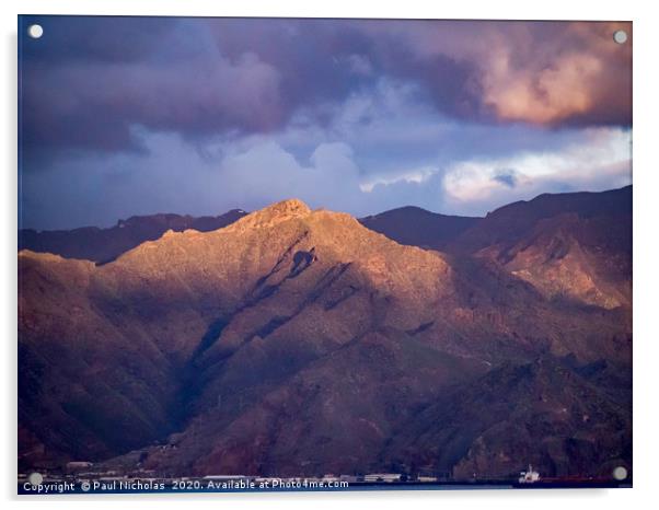 Sunrise on Tenerife Acrylic by Paul Nicholas