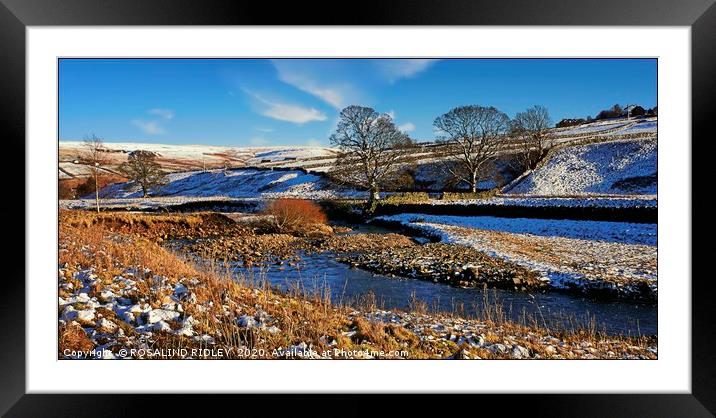 Blue sky reflections on snow Framed Mounted Print by ROS RIDLEY