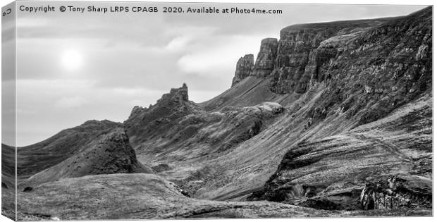 The Quiraing, Isle of Skye by moonlight  Canvas Print by Tony Sharp LRPS CPAGB