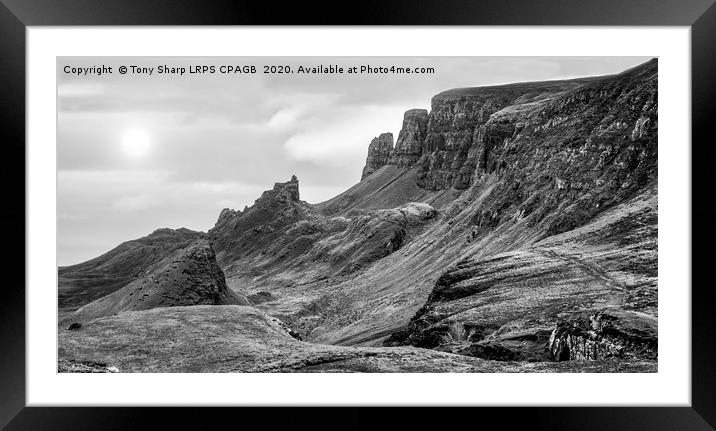The Quiraing, Isle of Skye by moonlight  Framed Mounted Print by Tony Sharp LRPS CPAGB