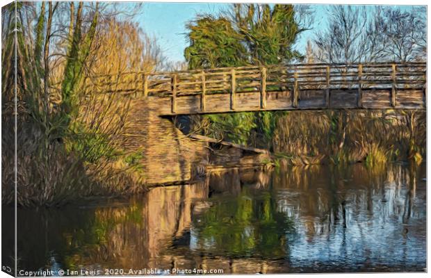 Footbridge Over The Kennet Canvas Print by Ian Lewis
