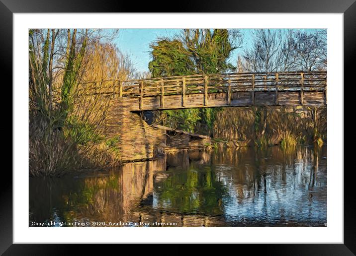 Footbridge Over The Kennet Framed Mounted Print by Ian Lewis