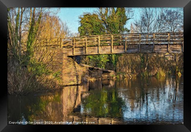 Footbridge Over The Kennet Framed Print by Ian Lewis