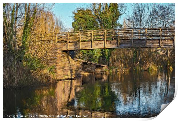 Footbridge Over The Kennet Print by Ian Lewis
