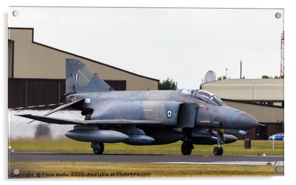 F-4E Phantom at RAF Fairford, Gloustershire Acrylic by Clive Wells