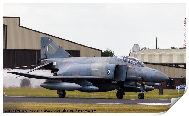 F-4E Phantom at RAF Fairford, Gloustershire Print by Clive Wells