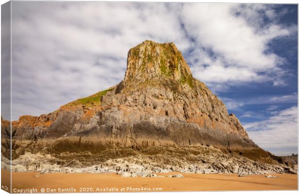 Great Tor at Tor Bay on Gower Canvas Print by Dan Santillo