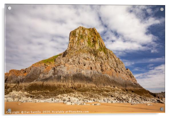 Great Tor at Tor Bay on Gower Acrylic by Dan Santillo