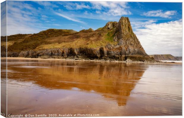 Great Tor and Tor Bay, Gower, Wales Canvas Print by Dan Santillo
