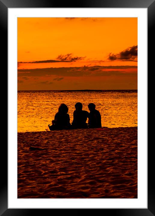 Sunset Beach Framed Mounted Print by David Hare