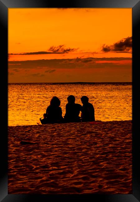 Sunset Beach Framed Print by David Hare