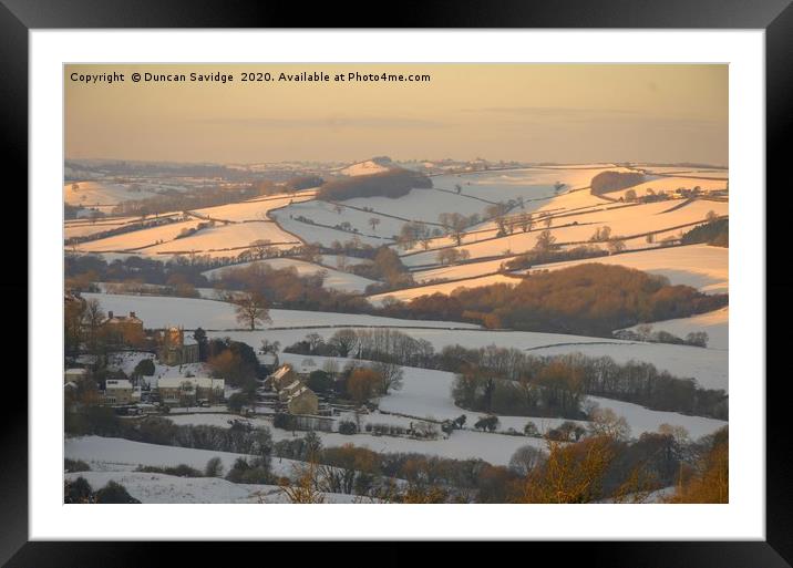 Snow fields over Bath first light Framed Mounted Print by Duncan Savidge