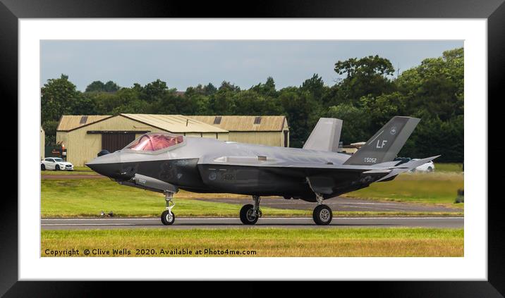 F-35A Lightning II at RAF Fairford Framed Mounted Print by Clive Wells