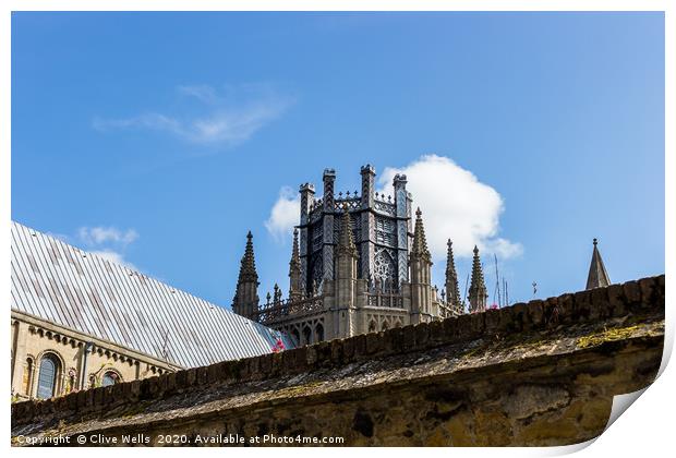 Octagon Lantern Tower of Ely Cathedral Print by Clive Wells