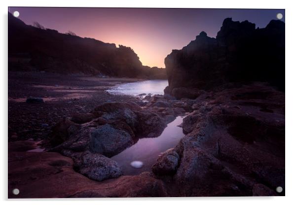 Donkey Rock sunrise Acrylic by Leighton Collins