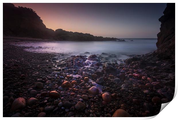 Pebbles on Rotherslade Bay Print by Leighton Collins
