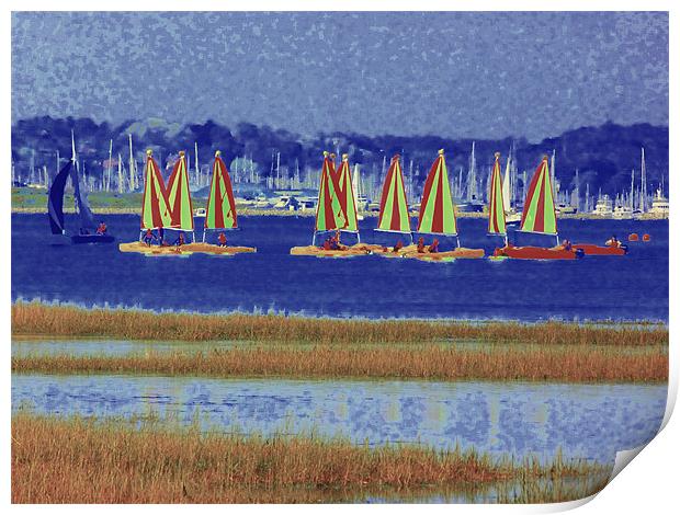 On Your Marks, Get Set, Sail! Print by Louise Godwin