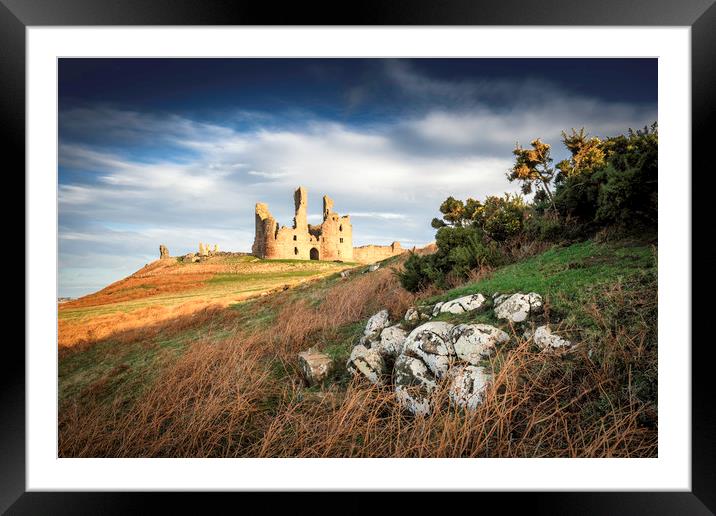 Dunstanburgh Castle & Outcrop - Northumberland Framed Mounted Print by Paul Appleby