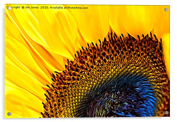 Artistic Sunflower Macro Acrylic by Jim Jones