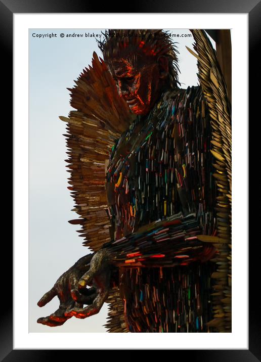 The Knife Angel: A Monument Against Violence Framed Mounted Print by andrew blakey