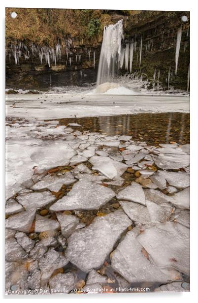 Sgwd Gwladys in Winter Acrylic by Dan Santillo