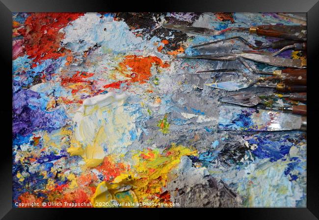 Closeup on a painter's palette Framed Print by Ulrich Trappschuh