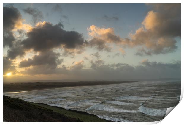 Saunton sands sunrise Print by Tony Twyman