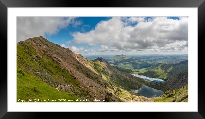 Lakes of Snowdonia Wales Framed Mounted Print by Adrian Evans
