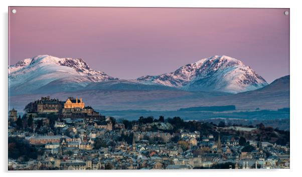 Winter sunrise at Stirling Castle, Scotland Acrylic by George Robertson