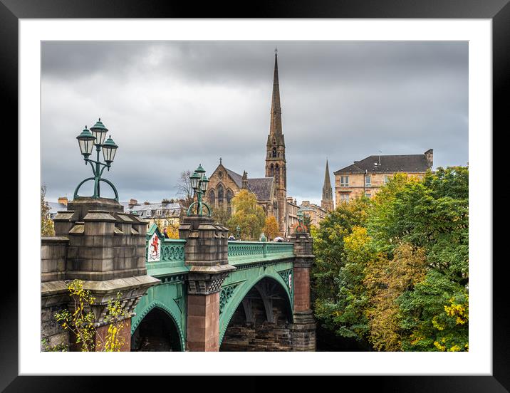Kelvin Bridge Glasgow, with the famous Lansdowne C Framed Mounted Print by George Robertson