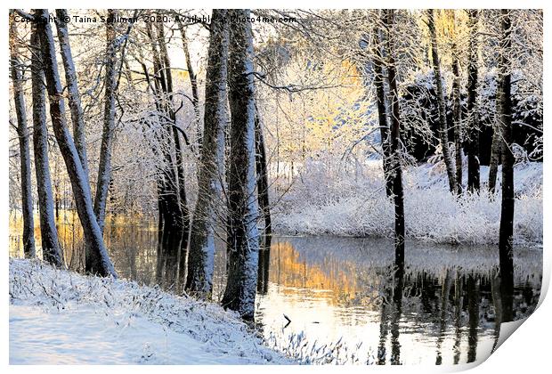 River in Winter Pastels, Watercolour Print by Taina Sohlman