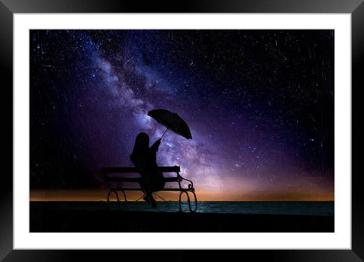 Girl and Milky Way Framed Mounted Print by Robert Deering
